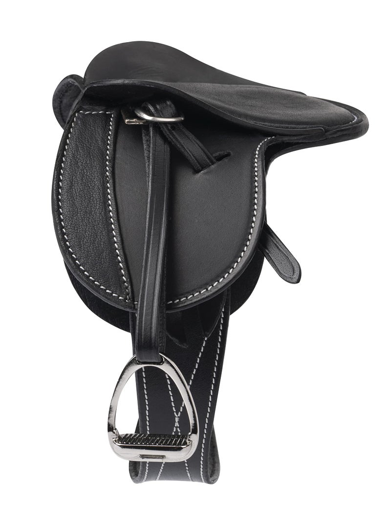 LeMieux Toy Pony Saddle - Black - Fine Grain Leather - Suitable for Ages 8 Years + - Image 1